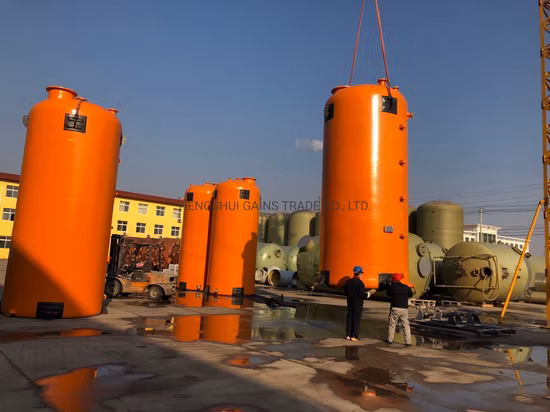 Serbatoio in fibra di vetro FRP per lo stoccaggio di acido cloridrico, soda caustica ecc. Prodotti chimici