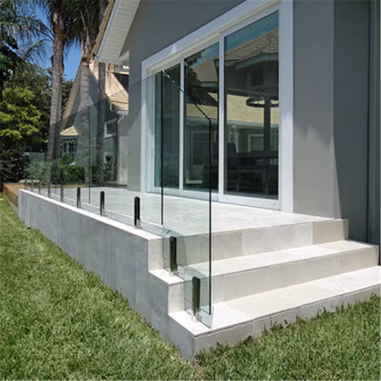 Guardavia in vetro per balconi di produzione in fabbrica / Ringhiera in vetro per piscine domestiche / Recinzioni in vetro senza telaio, recinzioni in vetro di sicurezza